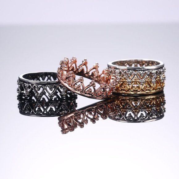 💎 Heart Wreath Basic Simple Colorful Heart Rings for Women, PD534 - Picture 5 of 9